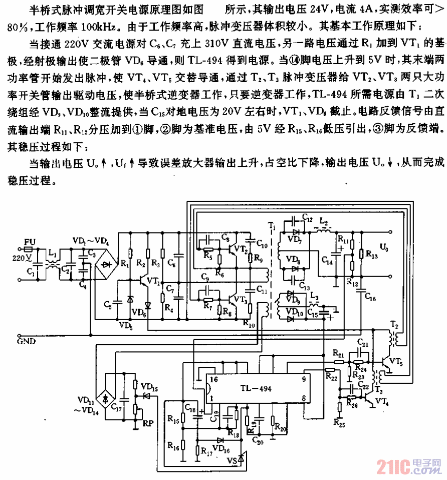 半橋式脈沖調(diào)寬開關(guān)電源電路.gif