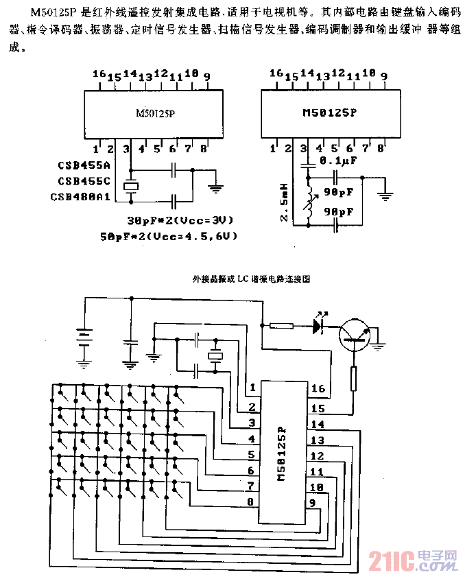 M50125P（）電視機(jī)30功能紅外線遙控發(fā)射電路.gif