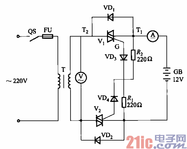 28.無(wú)極性的蓄電池充電電路之一.gif