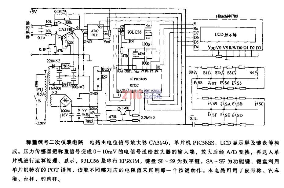 稱重信號二次儀表電路.gif