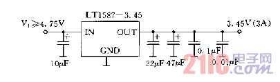 采用LT1587-3.45構(gòu)成的微處理機(jī)電源電路圖.gif