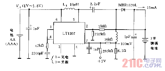 LT1307構(gòu)成的恒流充電電路圖.gif