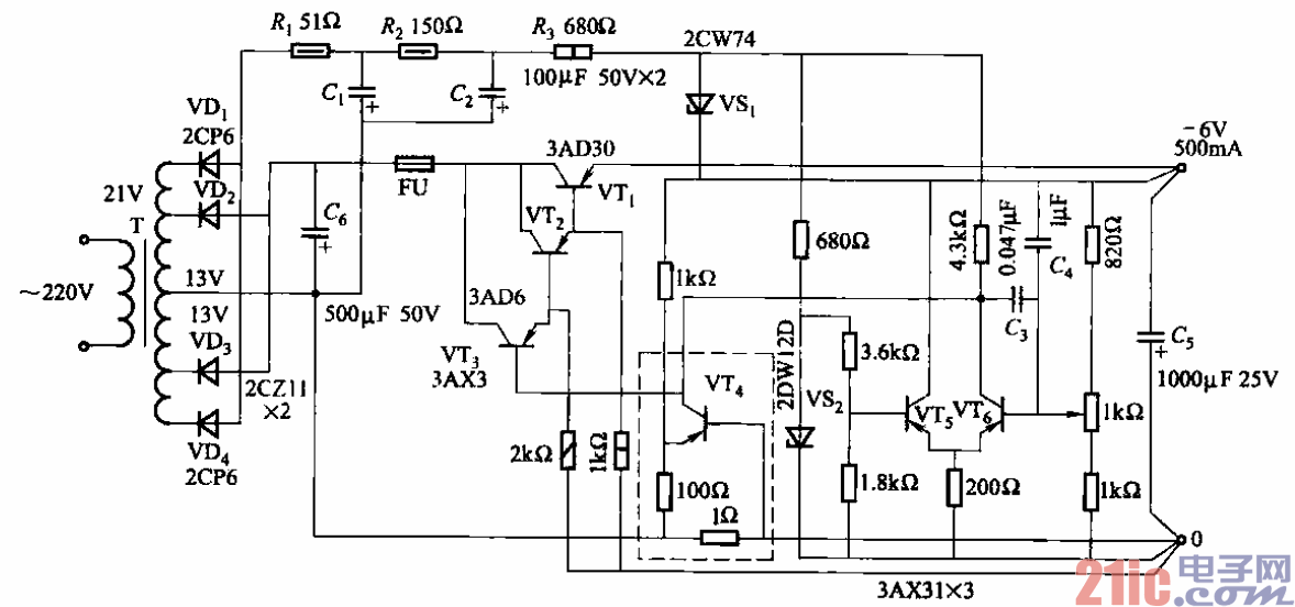 32.具有輔助電源及過電流保護的穩(wěn)壓電路之二.gif