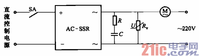 13.固態(tài)繼電器控制電動(dòng)機(jī)單向運(yùn)轉(zhuǎn)電路.gif