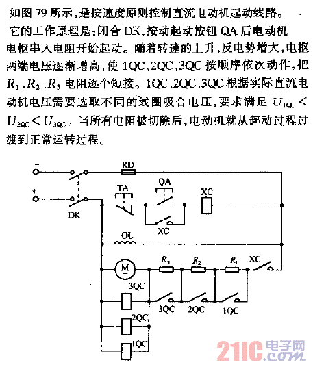 按快速原則控制直流電動機起動線路.gif