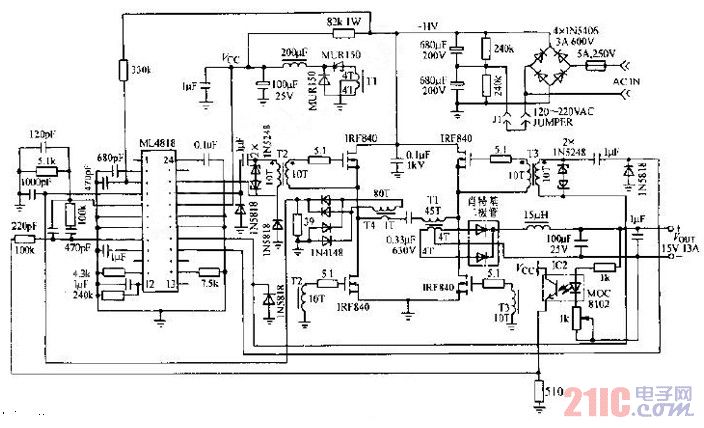 200W全橋相位調(diào)制型開關(guān)電源電路圖.jpg