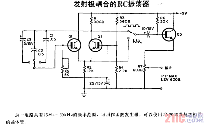 發(fā)射極耦合的RC振蕩器.gif