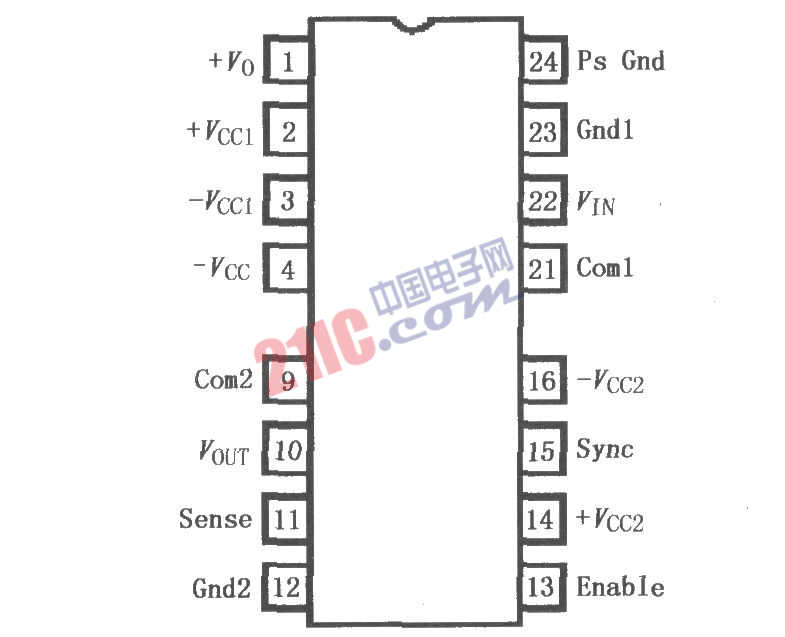 內(nèi)部電源隔離放大器1SO103引腳