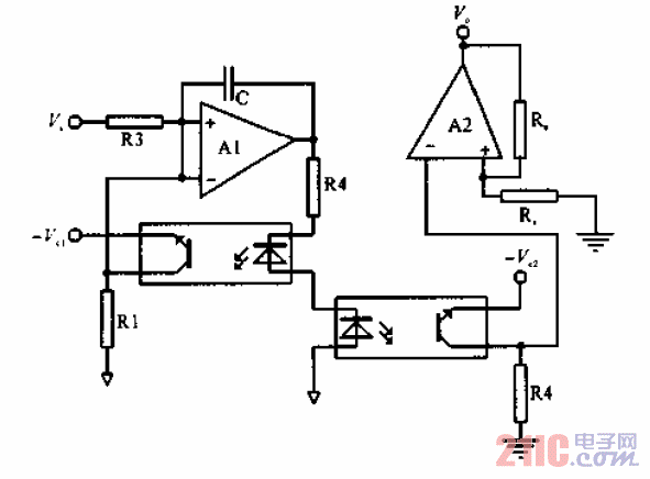 遠(yuǎn)距離傳輸模擬信號(hào)的光電耦合電路.gif