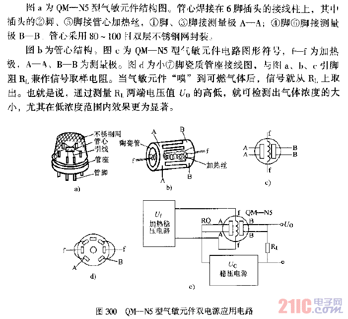 QM-N5型氣敏元件雙電源應(yīng)用電路.gif