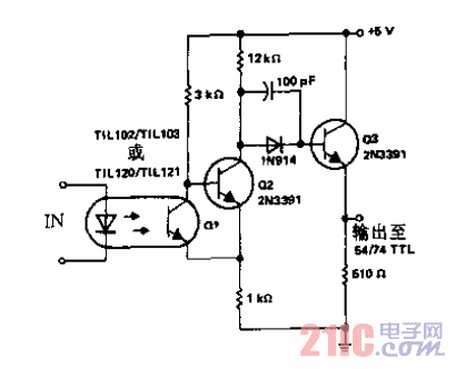 光耦合器與分立元件施密特觸發(fā)器用于驅(qū)動(dòng)54／74 TIL電路.gif
