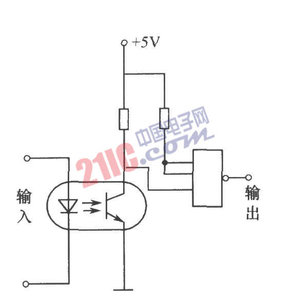 光電耦合器組成的施密特電路圖