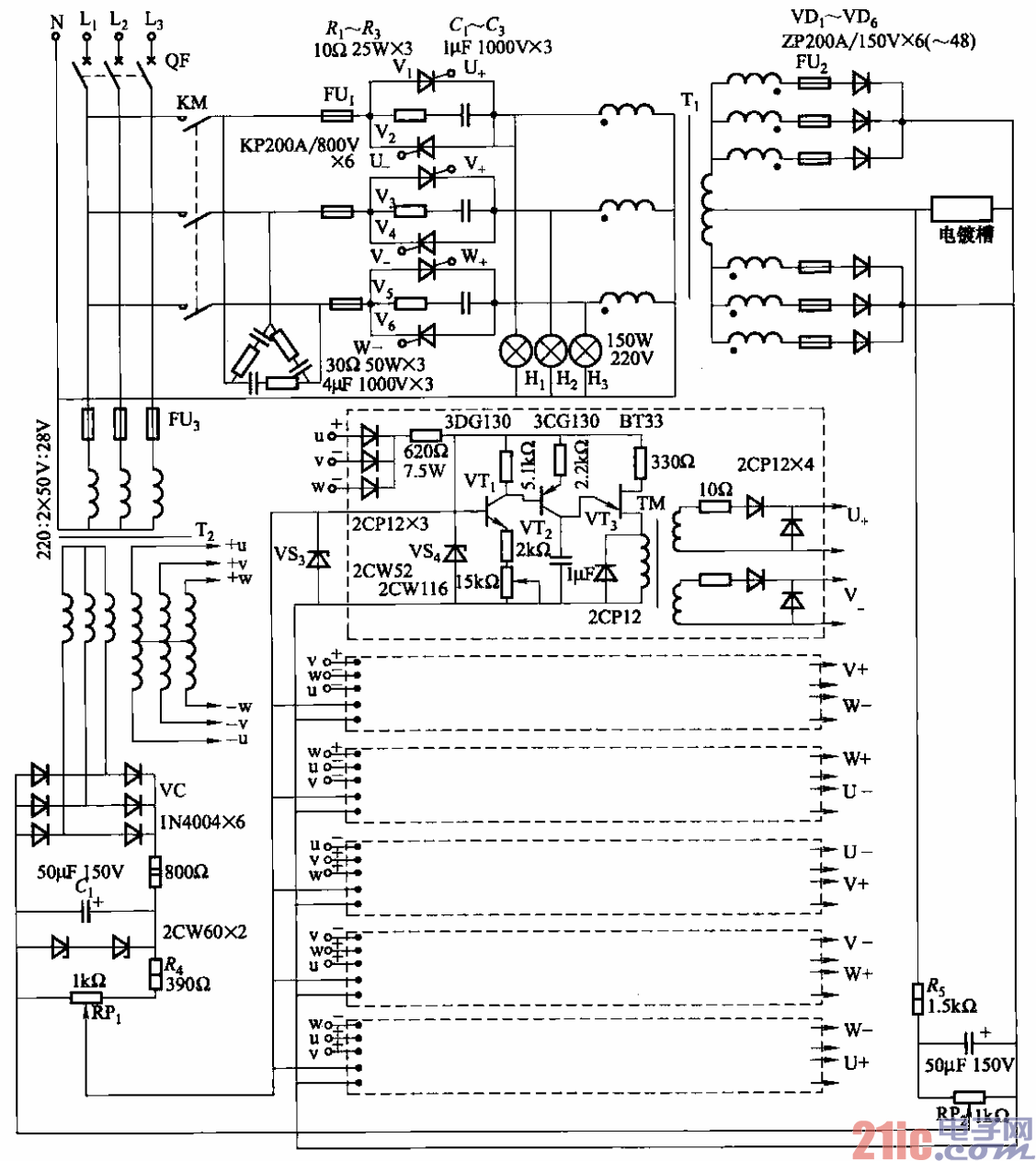 33.1200至6000A-10V三相晶閘管調(diào)壓電鍍電源電路.gif