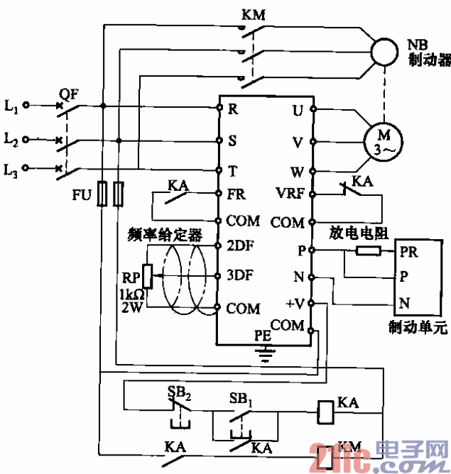 12.變頻器帶制動(dòng)單元、電動(dòng)機(jī)帶制動(dòng)器的運(yùn)行電路.gif