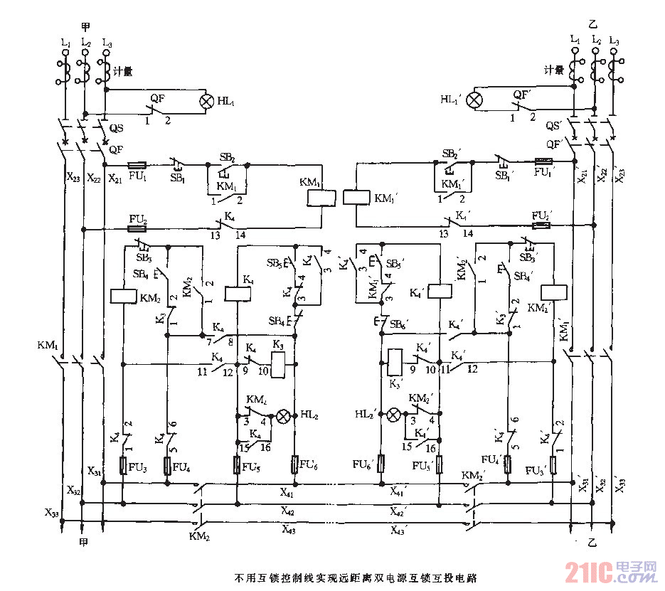 不用互鎖控制線實(shí)現(xiàn)遠(yuǎn)距離雙電源互銷互投電路.gif