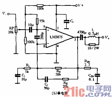 57.LM3875實(shí)用電路-單電源.gif