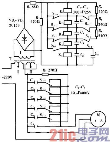 37.三相電動機(jī)接單相電源的自動啟動電路.gif