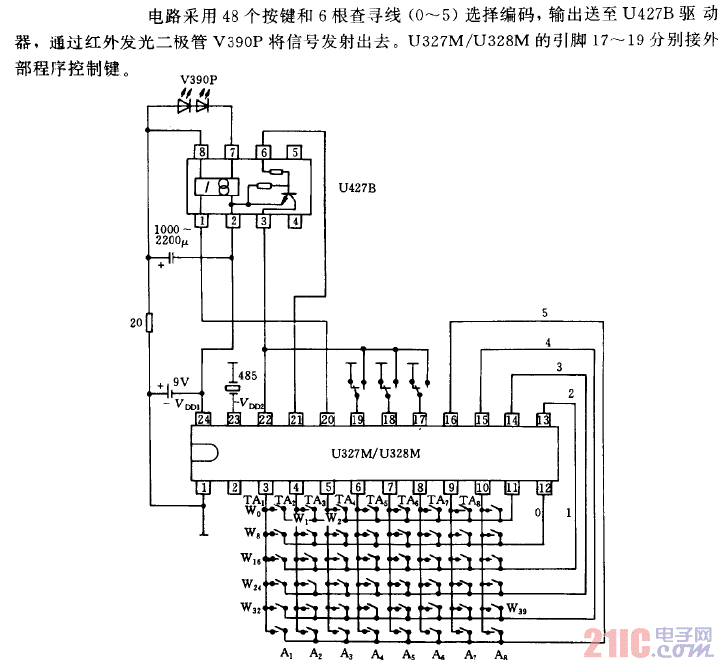 采用U327／U328M的紅外遙控信號發(fā)送電路.gif