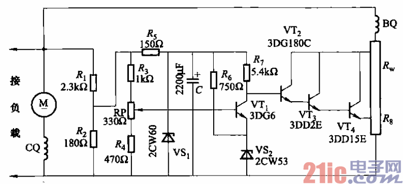 53.直流發(fā)電機電壓自動調(diào)整電路.gif
