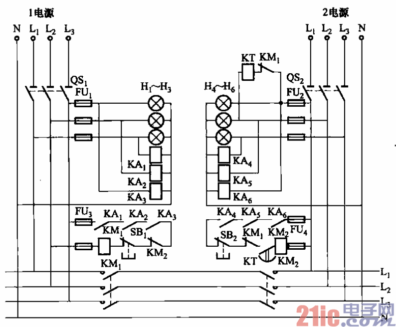 133.雙路電源用接觸器互投電路之三.gif