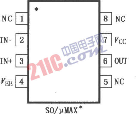 500MHz低功率運(yùn)算放大器MAX4100／4101引腳圖