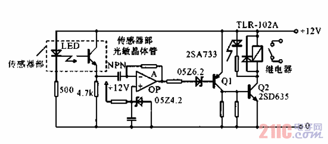 光電耦合器檢測織布機斷線信號處理電路.gif