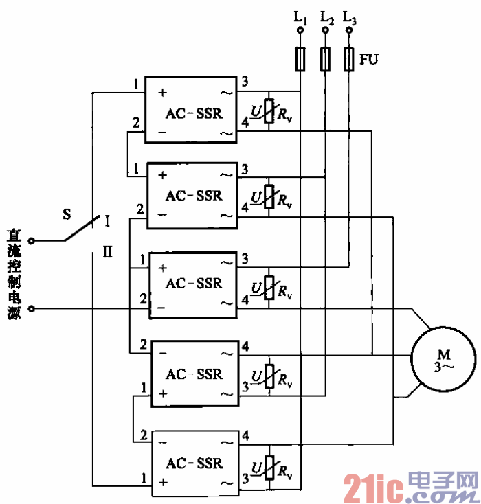 30.固態(tài)繼電器控制的正反轉(zhuǎn)啟動電路.gif