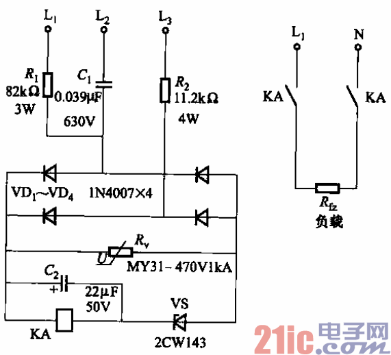 79.三相交流電源相序保護(hù)電路.gif