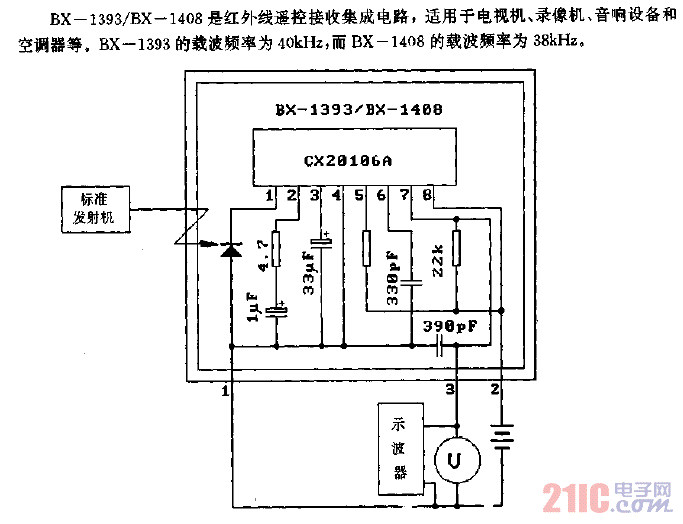 BX-1393／BX-1408（電視機、錄像機、音響設(shè)備和空調(diào)器）紅外線遙控接收電路.gif