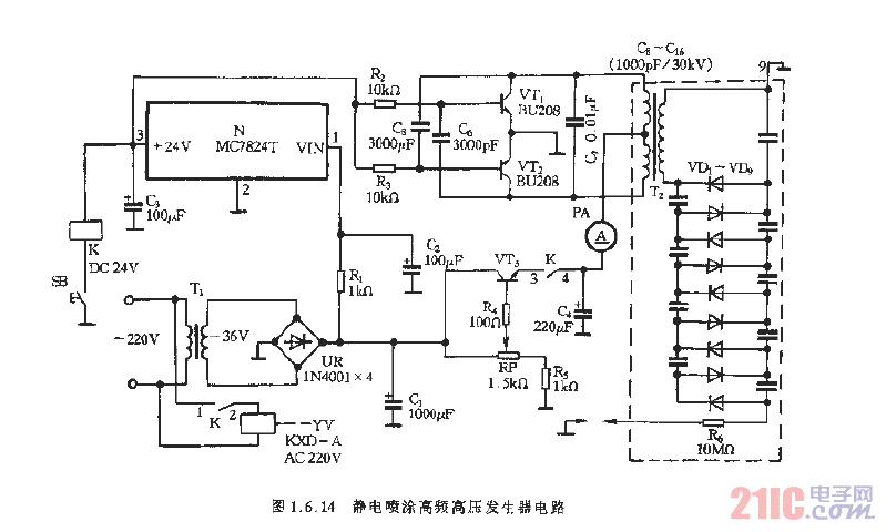 靜電噴涂高頻高壓發(fā)生器電路.gif