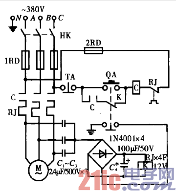 13.節(jié)電式三相異步電動(dòng)機(jī)斷相保護(hù)電路.gif