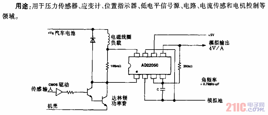 AD22050 單電源傳感器接口放大電路.gif