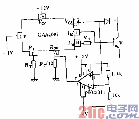 15.用比較器來設置UAA4002的欠飽和保護門檻電壓高于5.5V的電路圖.gif