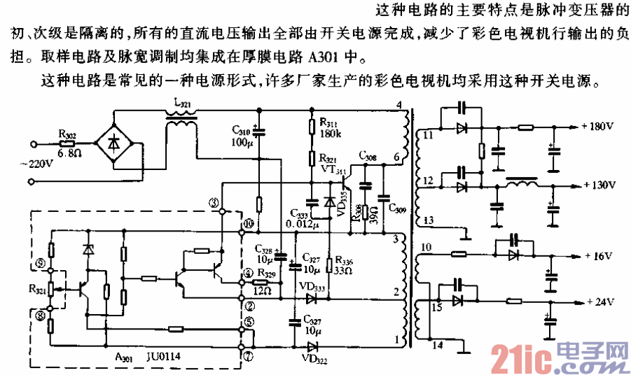 孔雀KQ47-79彩色電視機(jī)開(kāi)關(guān)電源電路.gif