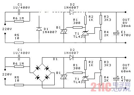 電容降壓穩(wěn)壓器電源電路圖.jpg
