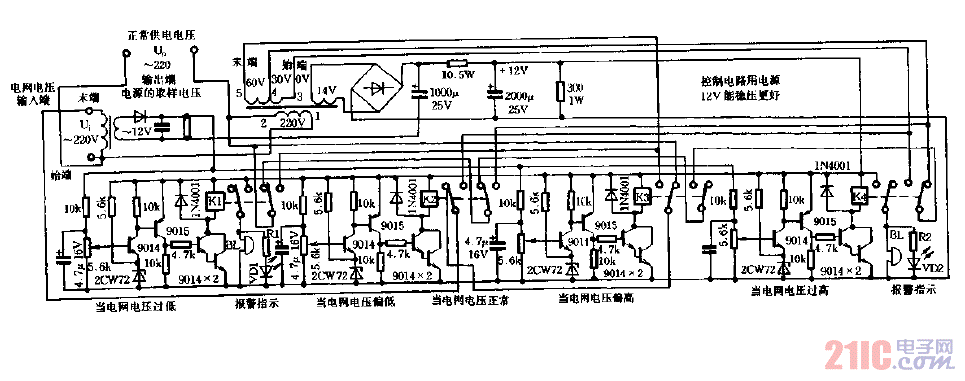 用電源變壓器進(jìn)行補(bǔ)償?shù)恼{(diào)壓穩(wěn)壓電路圖.gif