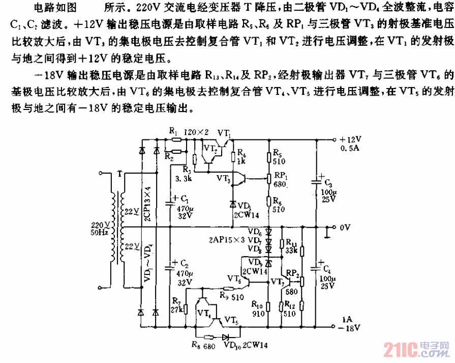 對(duì)稱(chēng)輸入非對(duì)稱(chēng)輸出的穩(wěn)壓電源電路.gif