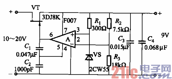 46.運(yùn)算放大器穩(wěn)壓電源電路之一.gif