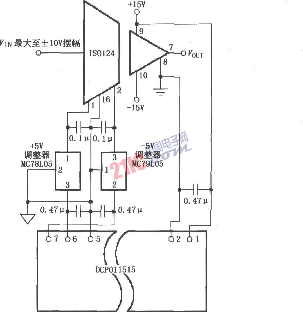 提高電源抑制比(PSR)電路圖(ISO124)