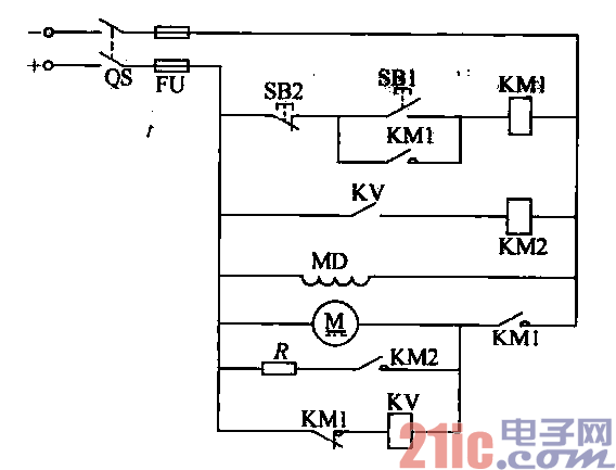 27.直流電動(dòng)機(jī)能耗制動(dòng)電路.gif