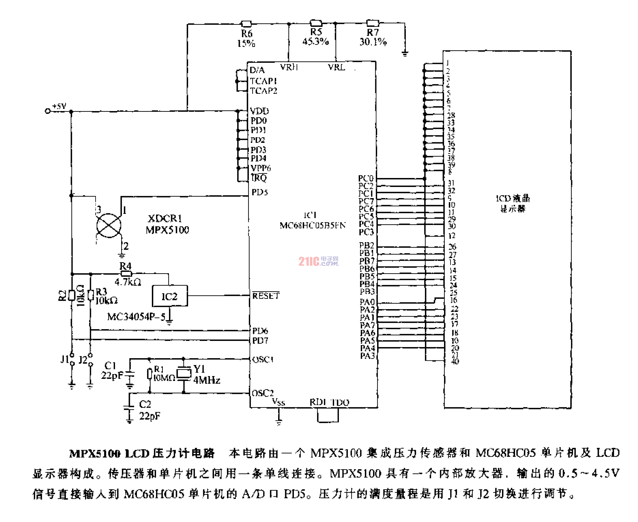 MPX5100 LCD壓力計(jì)電路.gif