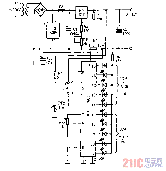 顯示輸出電壓，電流可調(diào)電源電路圖.gif