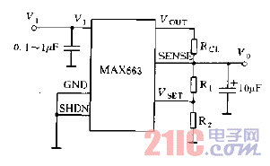 MAX663系列輸出電壓的設定方法電路有過流保護電路圖.gif