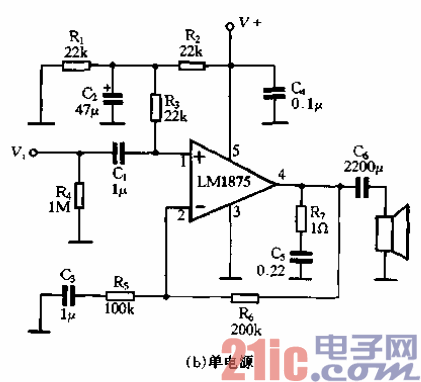 52.LM1875的應(yīng)用電路-單電源.gif