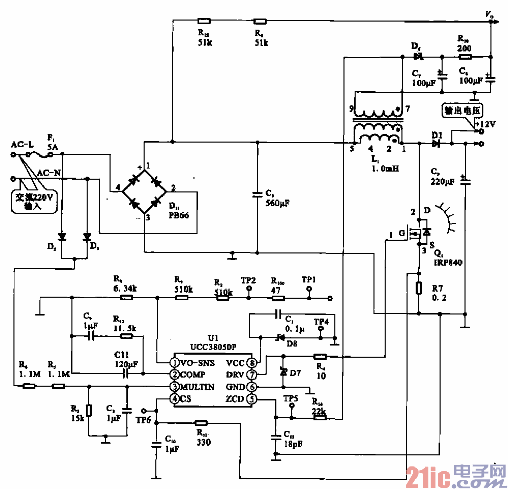 2.典型筆記本電腦的電源適配器電路.gif