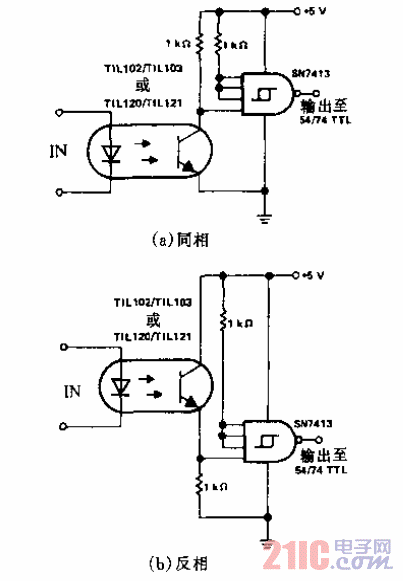 光耦合器驅(qū)動SN7413電路.gif