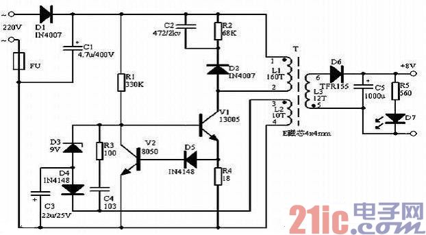 電路圖講解：簡單的開關(guān)電源電路圖.jpg