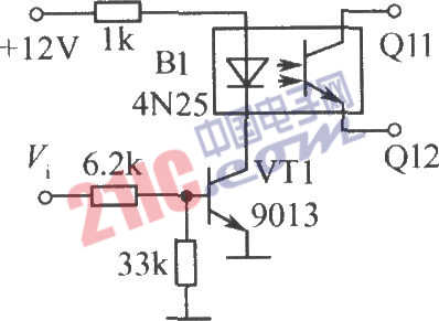 光電耦合器組成的開關(guān)電路圖