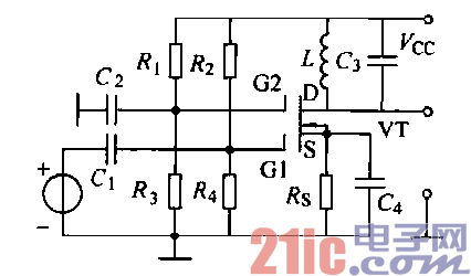 17.雙柵場效應(yīng)晶體管高頻放大器電路.gif