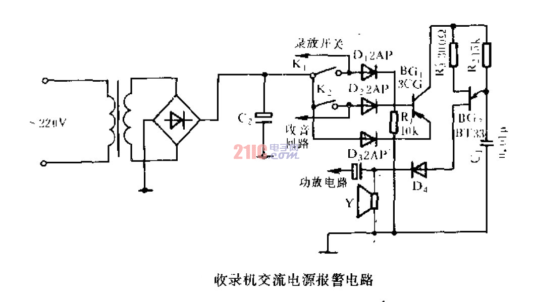 收錄機(jī)交流電源報(bào)警電路.gif
